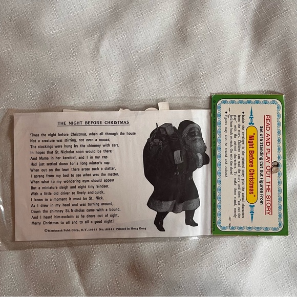 NEW Old Stock Night Before Christmas Vintage Standing CutOut Figures & Storybook - Picture 7 of 9